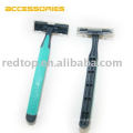 Green Color Rubber Handle Carbon Steel Blade Disposable crazy cart razor